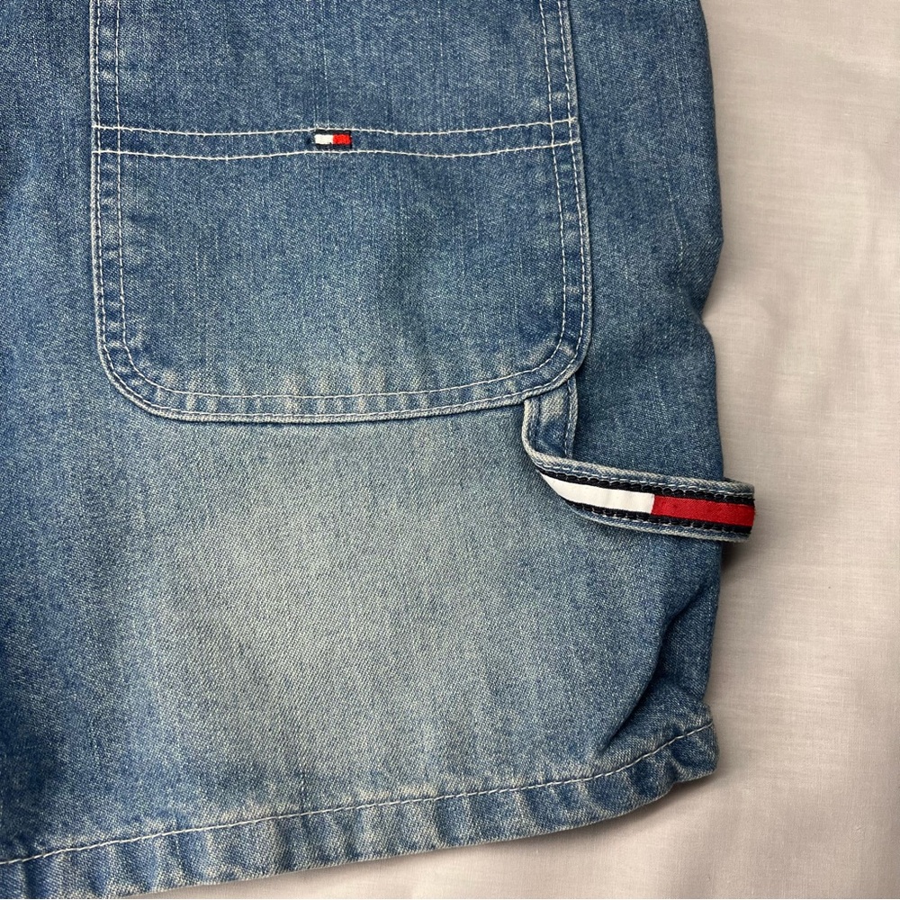 Vintage Y2K Tommy Hilfiger Women's Denim Carpenter Shorts Size 12 - Picture 3 of 6